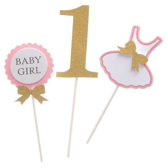 Figurine Bebe Fille 1er Anniversaire Cupcake Choisit Des Choix De Gateau Pour Les Fournitures D Anniversaire Pour Enfants Da Cdiscount Maison