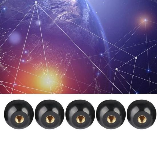 12pcs Fileté Boule Boutons, M8 Femelle Filetage 1.18'' Diamètre Noir