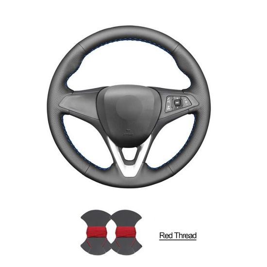 COUVRE-VOLANT,A Red thread--Housse de protection en cuir personnalisée pour  volant de voiture, pour Opel Astra (K) Corsa (E) Crossla - Cdiscount Auto