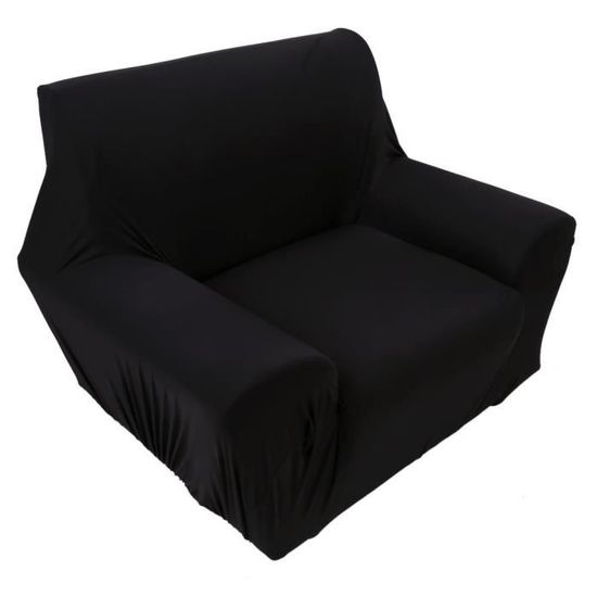 Atyhao housse de canapé 1 place Housse de canapé à un siège Housse de canapé en polyester Housse de canapé élastique noire