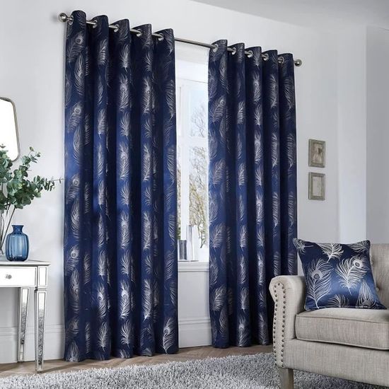 Dreams & Drapes - Indiana - Par De Cortinas Jacquard Con Ojales - 168 X 229 Cm (Ancho X Largo) En Color Plateado