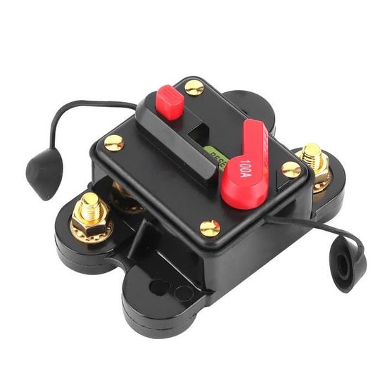 Disjoncteur Voiture EXLECO 100A | 12V-24V DC | Réinitialisation Manuelle | Protection Surtension