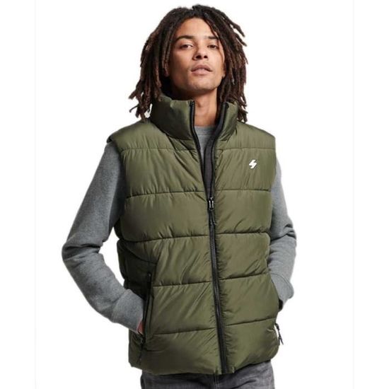 Superdry & Co PUFFER GILET - Chaleco - Denim Co Tobacco Brown/marrón
