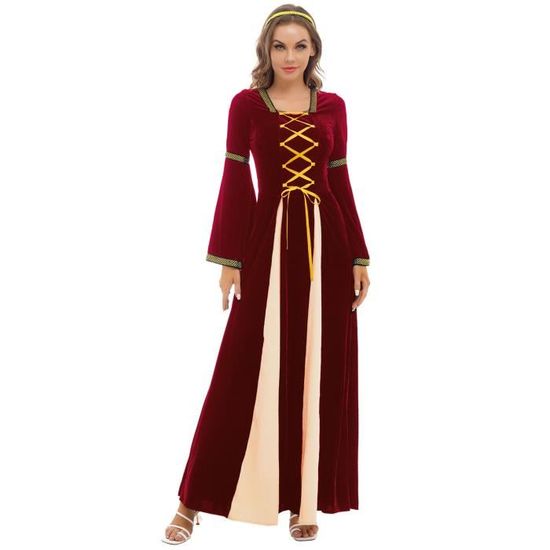 Costume Médiéval Femme SCARLET DARKNESS Corset Renaissance Femme - Col En U Lacets - Imprimé Floral - 11 Baleines Lace Up