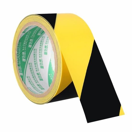 2 x Jaune//Noir barrière ruban non adhésif auto éloignement Avertissement 48 mm x 50 m