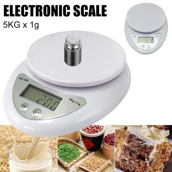 5000g-1g Balance électronique de haute précision pour pesage des aliments  pour cuisine et pâtisserie - Cdiscount Electroménager