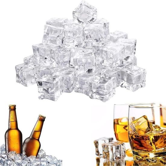 50 Pièces Glaçons Artificiels Acrylique 1.7cm - Réutilisables Pour Décoration, Photographie Et Bar
