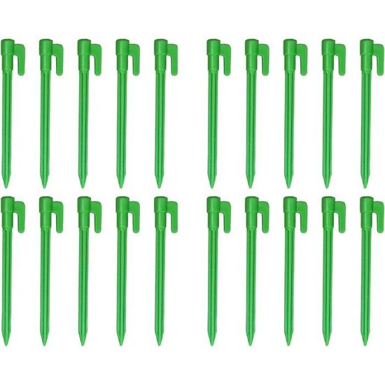 Ubric Lot De 24 Piquets De Tente En Plastique PP – Légers (7,5 G), 14,5 Cm, Résistants Et Réutilisables – Pour Camping, Caravane, Jardin Et Bâches