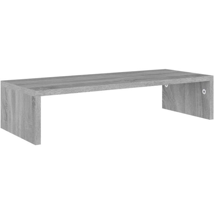 Support Moniteur Bois Blanc – Réhausseur Écran Ordinateur Ergonomique – Organiseur Bureau Avec Rangement – Confort Cervical Et Dos