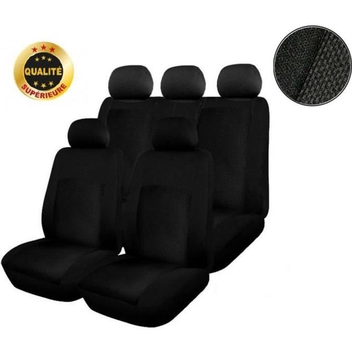 Noir Housses Couvre Sieges Jeu Complet Protecteurs Pour Renault Clio Megane Mpv