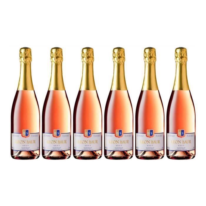 Maison Léon Baur Crémant Rosé 2018 x6 - Crémant d'Alsace