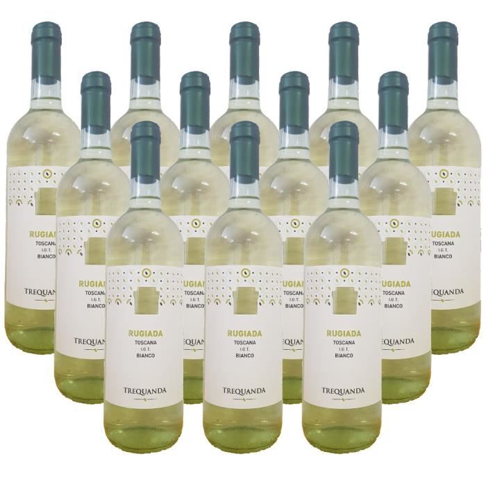 RUGIADA vin blanc I.G.T. de la Toscane Vin blanc italien 12 bouteilles 75 cl.