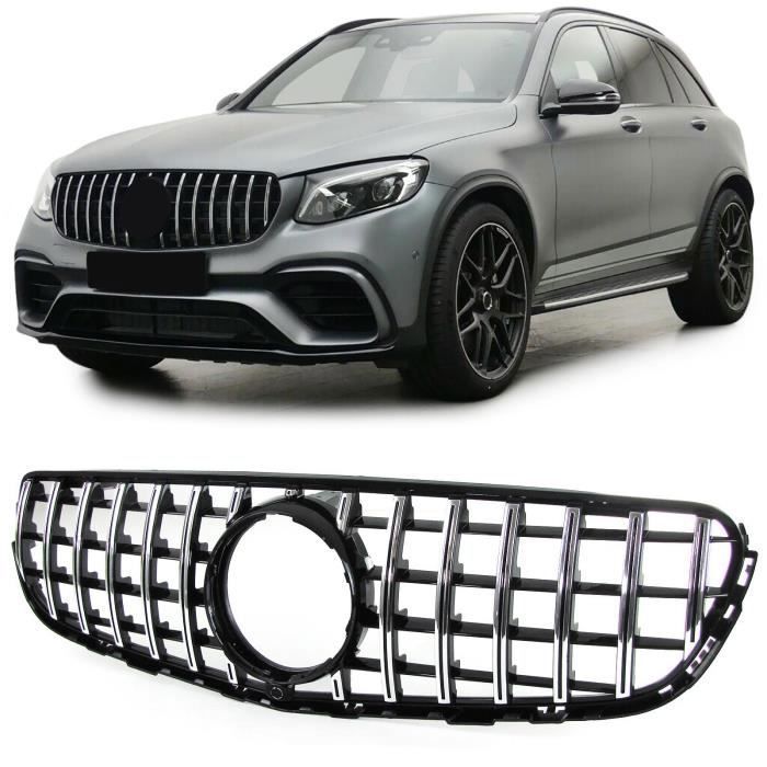 CALANDRE LOOK GTR CHROME ET NOIR MERCEDES GLC X253 ET C253 A PARTIR DE 06/2015