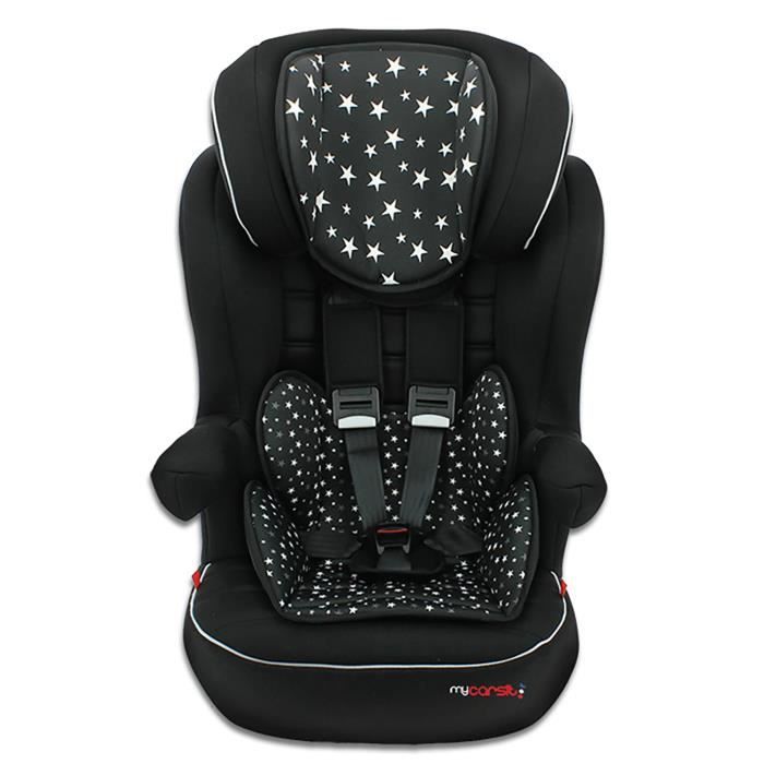 Siège auto Imax, Groupe 1/2/3 (de 9 à 36 kg), Custo Stars Black, 3 étoiles ADAC, Fabriqué en France
