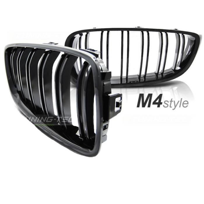 Paire grilles calandre BMW F32 F33 F36 13-20 look M4 noir brillant