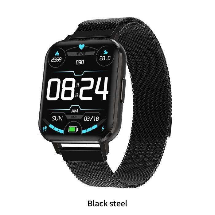Gearvita DTX Smartwatch DT X 1.78 pouces IP68 étanche ECG fréquence cardiaque 420*485 moniteur de sommeil pression - Black - WL1601