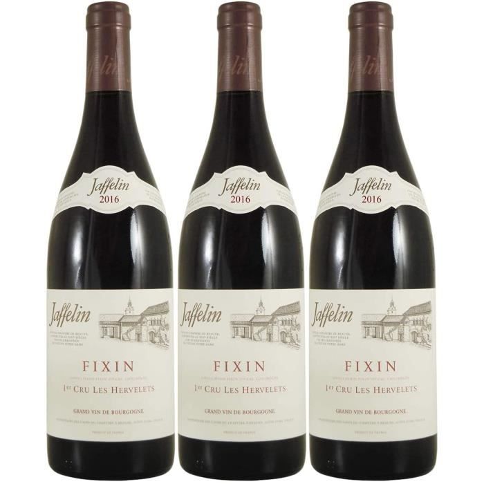 VIN ROUGE Fixin 1er Cru Hervelets Rouge 2016 - Jaffelin - Vin AOC Rouge de Bourgogne - Cépage Pinot Noir - Lot de 3x75cl558