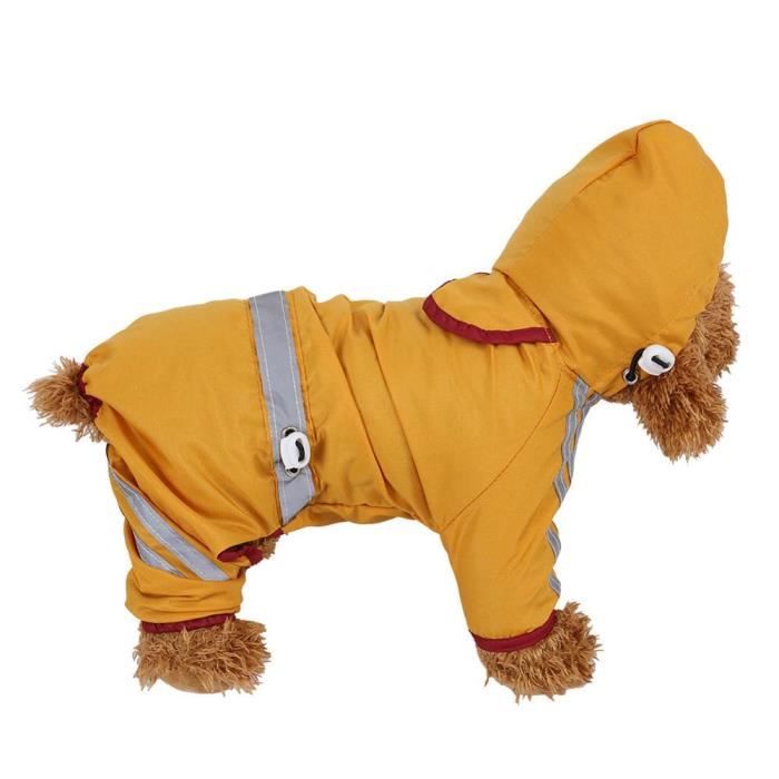 Manteau Blouson,Vêtements imperméables pour chiens Manteau imperméable pour chien, chiot chien, sweat à capuche, - Type Jaune-L