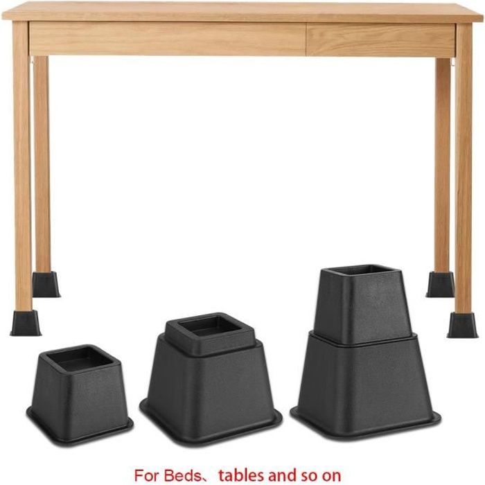 Painshop® Réhausseur Meuble Réhausseur Pieds de Lit Réglable 8 pcs Réhausseurs pour Lit Meuble