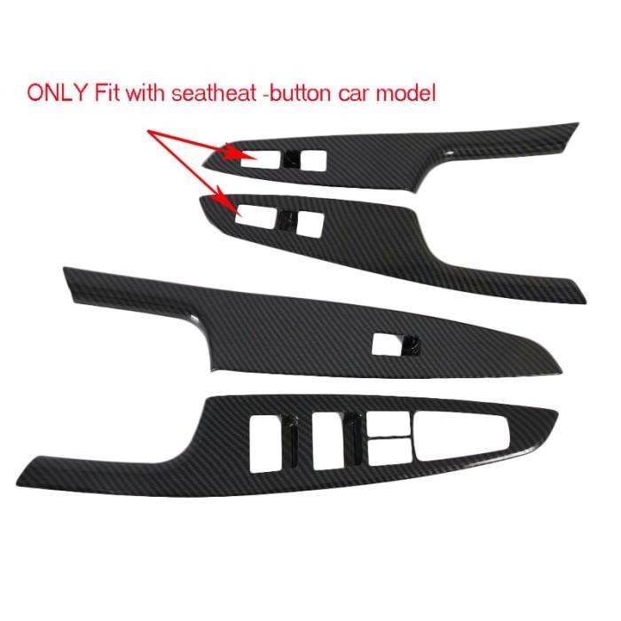 Décoration intérieure,Garnitures de panneau en Fiber de carbone, accessoires pour Hyundai Tucson, lève vitre bouton de - Type Black