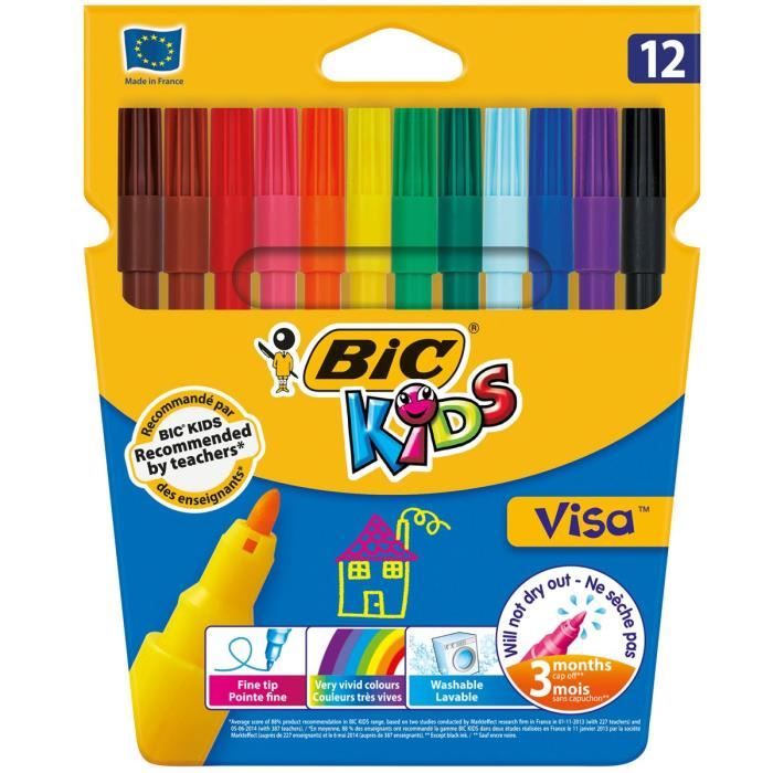 BIC Kids Visa 12 Feutres de Coloriage