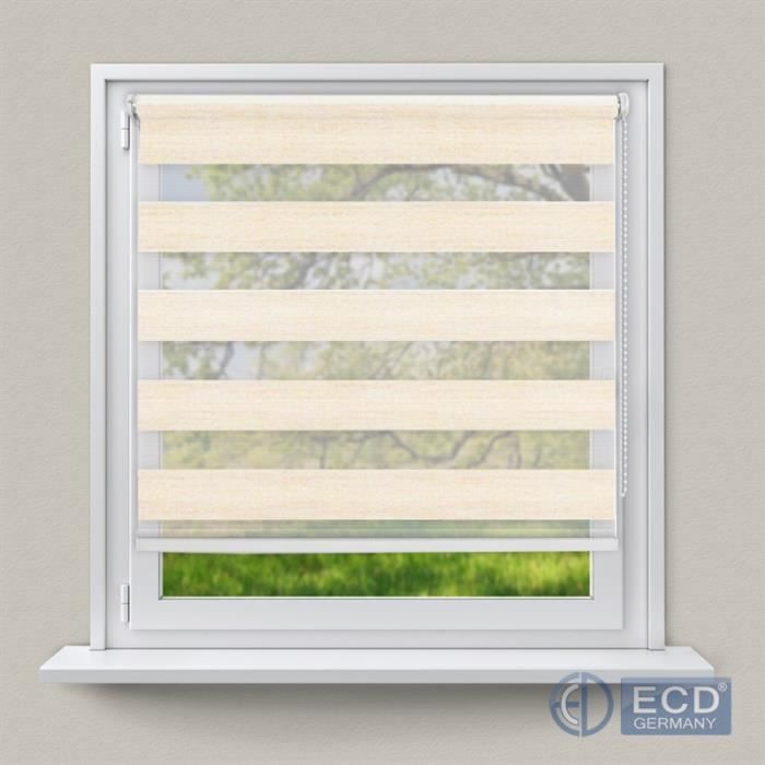 ECD Germany Store duo 65x150 cm Store double bande Store occultant et protection solaire sans perçage Klemmfix Installation facile