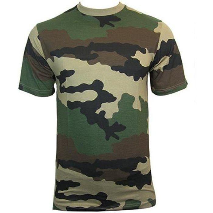 TEE SHIRT CAMOUFLAGE CENTRE EUROPE COL ROND ET MANCHES COURTES