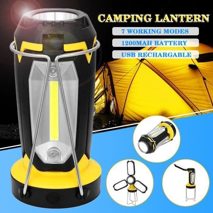 Lanterne de Camping LED Rechargeable Port USB Lumière Eclairage Camping Campement Randonnée Plage Pêche Lumière Nuit