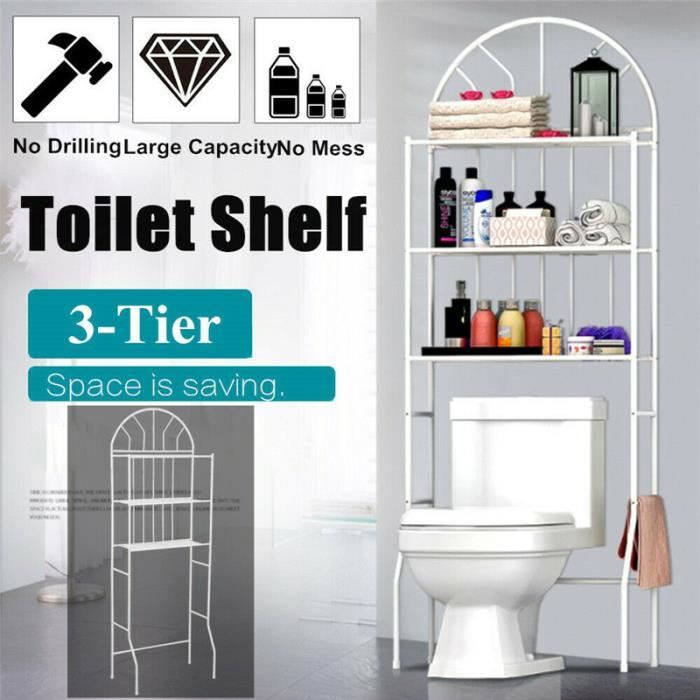 NEUFU Étagère de Salle de Bain en Fer Toilette Serviette de Rangement Support Accessoire Douche Étagère de Rangement