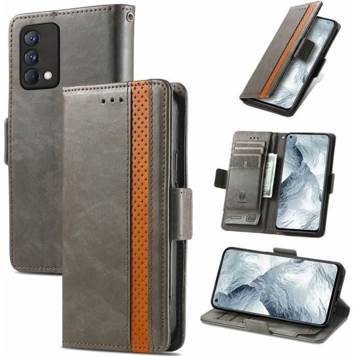 Étui Realme GT Master Housse de protection professionnelle de haute qualité Étui en cuir PU rétro - Gris