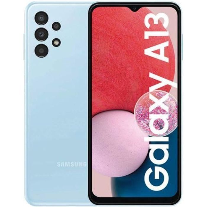 Téléphones portables, Samsung Samsung SM-A135F Galaxy A13 Dual Sim 4+64GB bleu DE.Samsung SM-A135F/DS. Taille de l'écran: 16,8 cm
