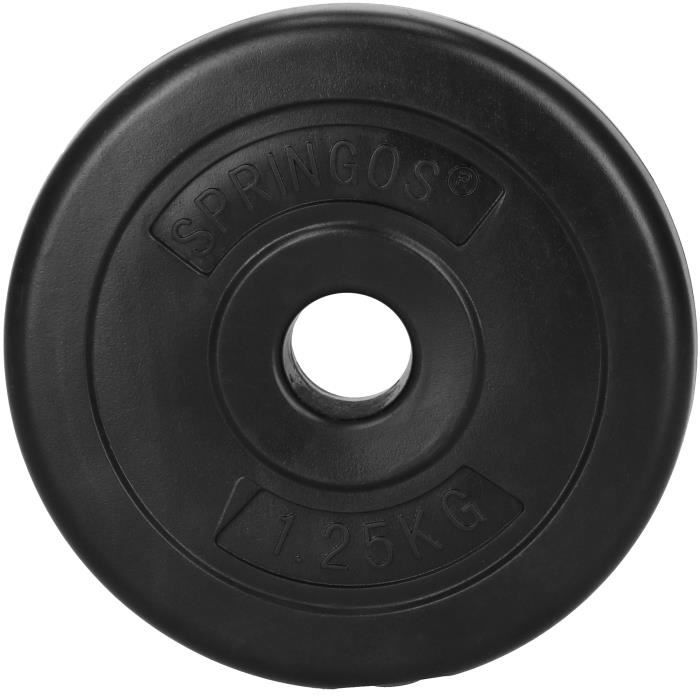 SPRINGOS® Disque 1,5 kg - noir, haltère, poids, musculation