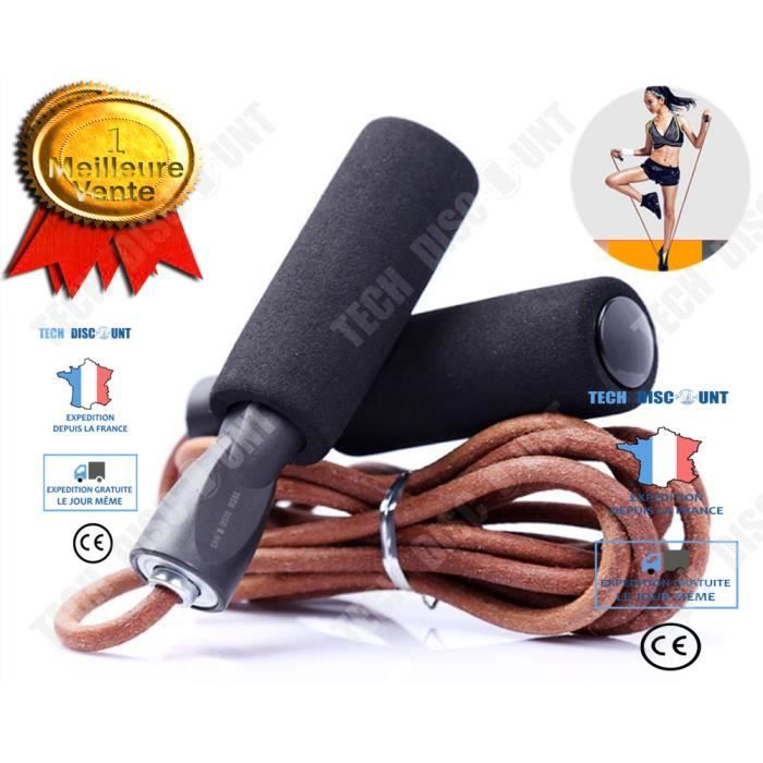 TD® corde à sauter en cuir fitness gym sport cardio régime accessoire perte de poids musculation solide écologique légère boxe