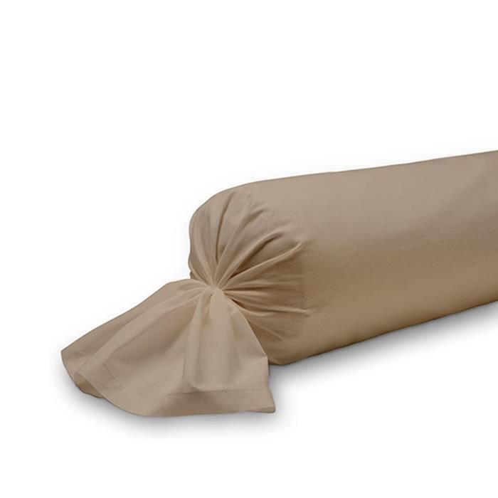 Taie de traversin Mastic - 100% coton 57 fils - 45 x 185 cm - Taupe