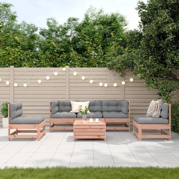 vidaXL Salon de jardin 6 pcs Bois massif douglas - vue 7