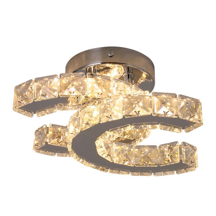 Plafonnier en cristal LED Chandelier Lampe pendante Salon Chambre à coucher 3 couleurs
