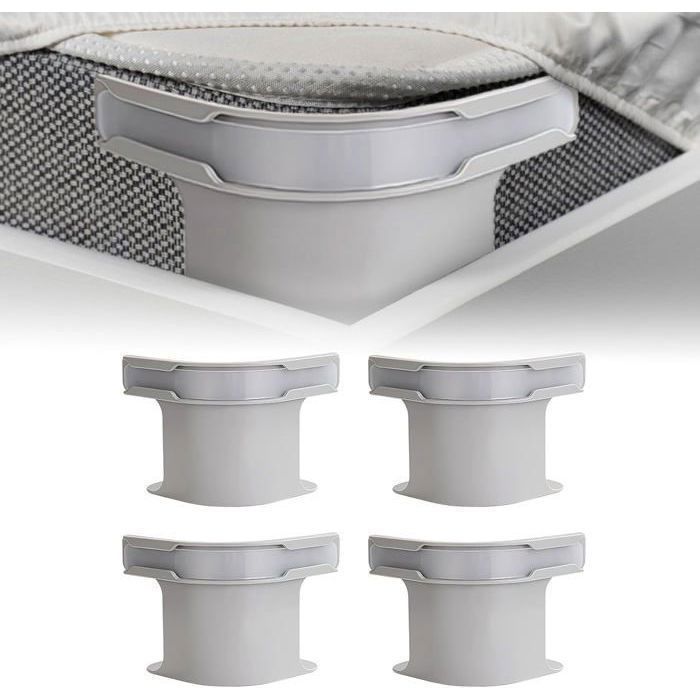 4pcs Attaches-draps avec bandes de verrouillage Attaches-draps-housses dangle pour protège-matelas couvertures literie
