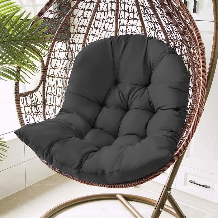 Coussin extérieur pour fauteuil œuf suspendu 80 x 120 cm - ovale gris étanche (vendu sans structure)
