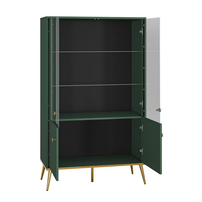 Vaisselier 4 portes Petits-meubles - Thalia - 92 x 40 x 152cm - Vert