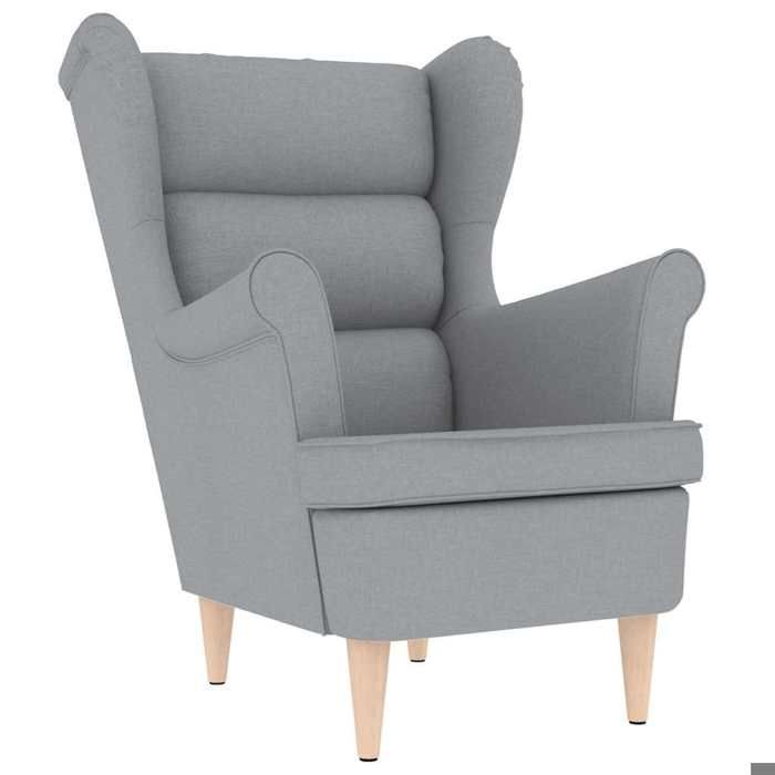 Fauteuil gris clair 74x84x100 cm - L74 x P84 x H100 cm - Tissu 100 % polyester 8333779