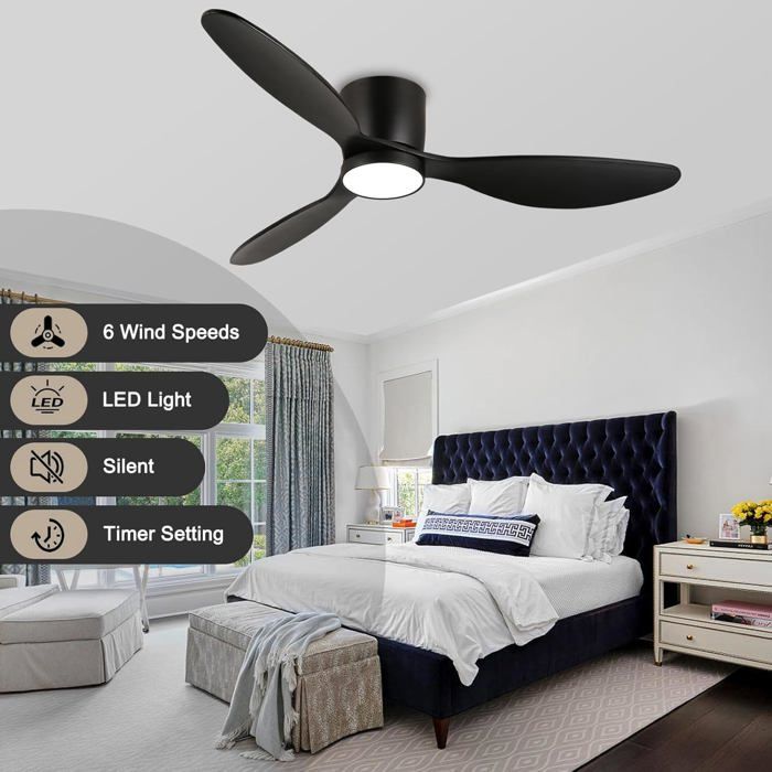 Ventilateur De Plafond Avec éclairage Et Interrupteur Mural Central Park Etain 107 Cm 122934