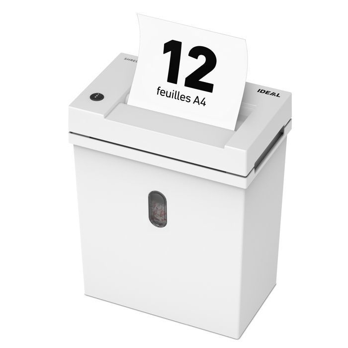 Destructeur De Documents IDEAL 2245 – Coupe Croisée P-5 (2x15 Mm) – Détruit 4 Feuilles, Agrafes, Trombones – Corbeille 20 L – Conforme RGPD