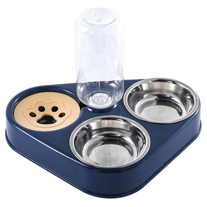 Gamelle pour animaux de compagnie à trois bols - Nourriture pour chats - Eau automatique - -