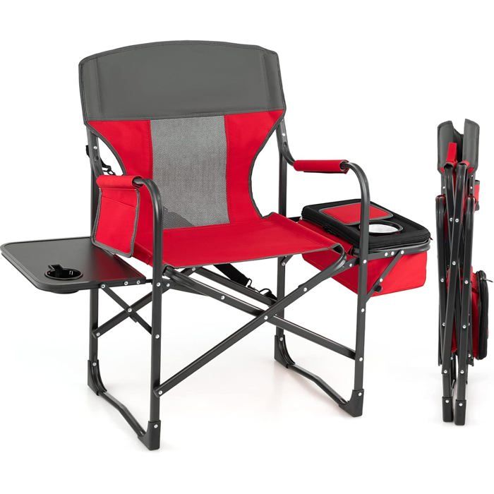GOPLUS Chaise de Camping Pliante Charge 180KG Chaise de Réalisateur