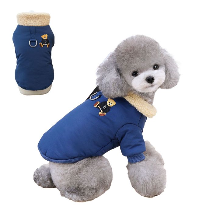 Meilleurs prix pour Veste chaude et douce pour chiot manteau dhiver pour chien (bleu)