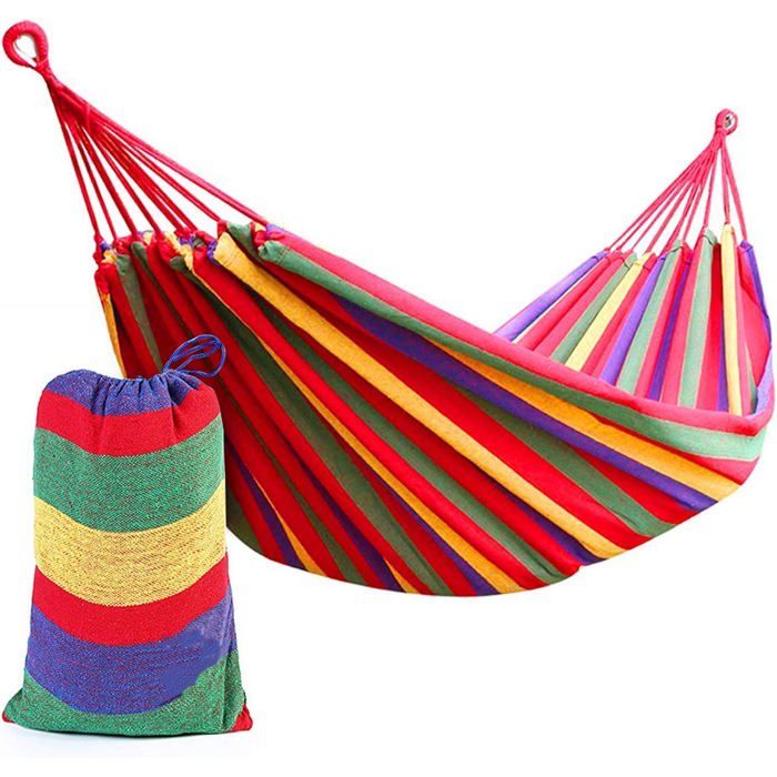 Hamac de Camping en Coton de Jardin Simple/Double en Plein air idéal pour Le Camping Les Jardins et Les