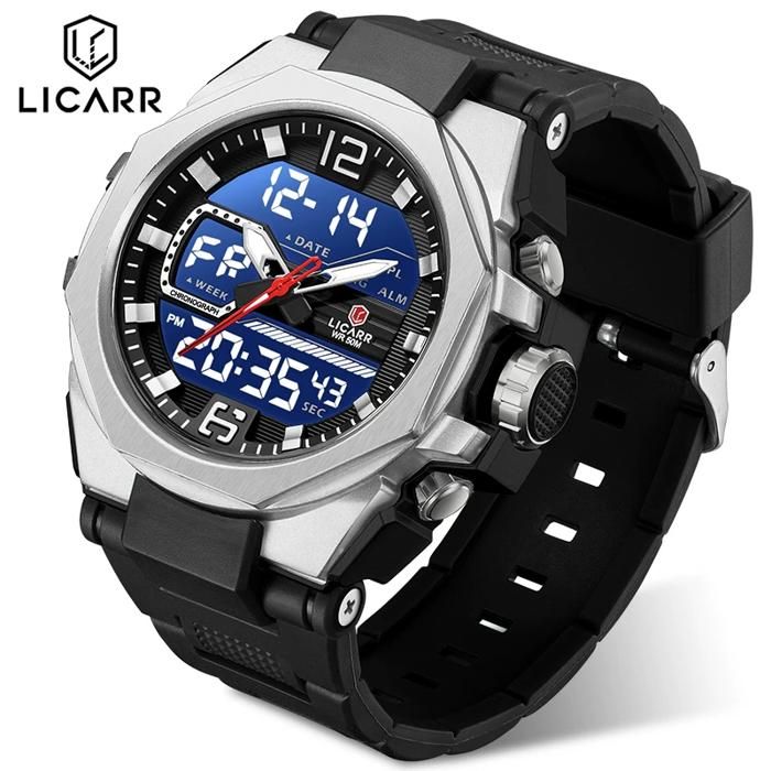 LICARR Mode Double affichage Montres Sports Quartz Montres Luxe Homme