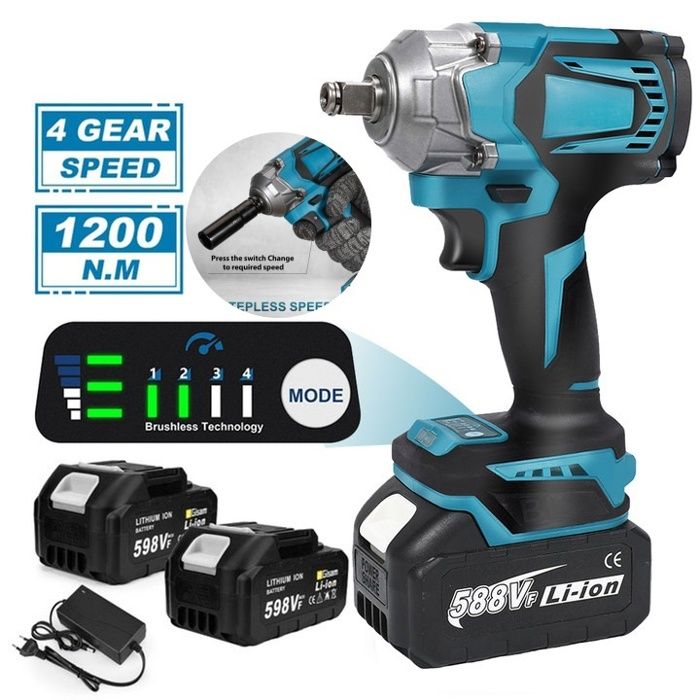 Cle A Choc Sans Fil 1200Nm Brushless 1/2'' Compatible Makita 18V - Cle