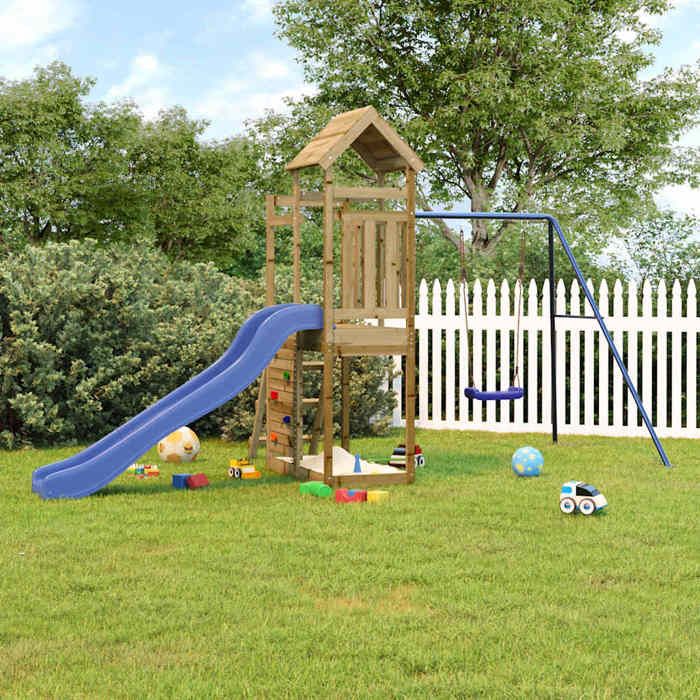 vidaXL Aire de jeux d'extérieur bois de pin imprégné pas cher