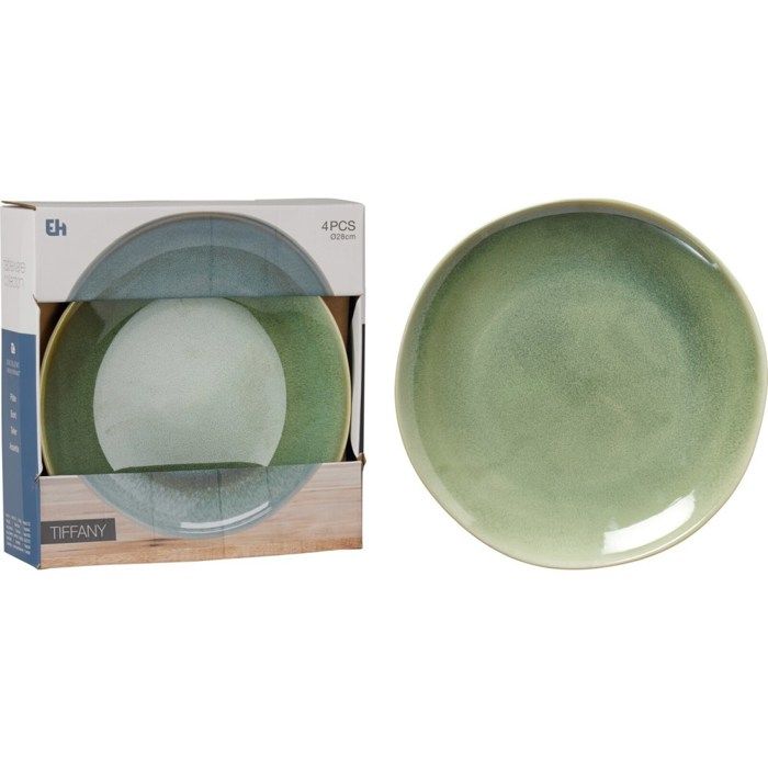 Assiette creuse set de 4 pcs diamètre 28 cm vert - EXCELLENT HOUSEWARE